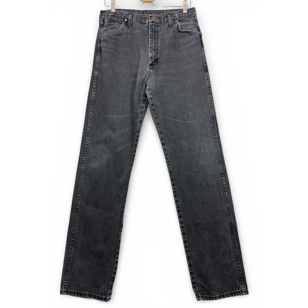 Wrangler Jeans Mens 31x36 FITS 31x34 Black 13MWZ Western Straight Leg Cowboy